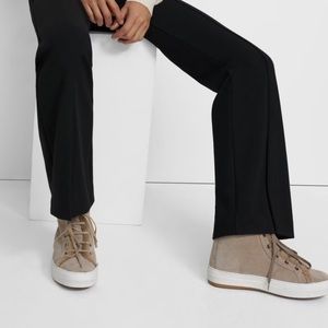 Theory High Top Sneaker Suede Dark Cement Faux Fur Leather‎ Size 39